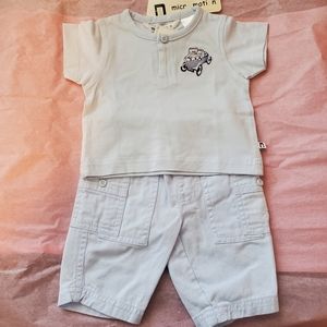 Micromotion Baby Top and Pants Set and Absorba Baby hat